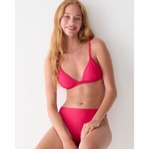 J.Crew Women's Pink Ribbed Triangle Bikini Top Size 3X NWT